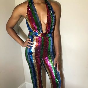 FASHION NOVA SEQUINS JUMPSUIT 🌈😍